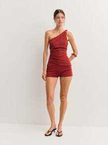 Nöista One-Shoulder Set 2 Pieces With Soft Stretch Texture, Perfect For Summer Outfits, Saint John Festival Vibes, Or Cute 4th Of July Looks. Flattering Fit For A Confident And Style.