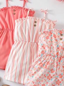 SHEIN 少女印花连体裤 - 粉色 - 查看 4