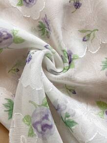 Soleia 女式 V 领花卉印花喇叭袖衬衫，带荷叶边下摆，适合春夏季度假、音乐节、波西米亚风、约会和下午茶 - 藍色 - 查看 7