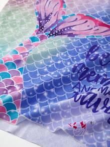 New Simple Fashion Cute Mermaid Print Loungewear Set For Young Girls - Multicolor - View 5