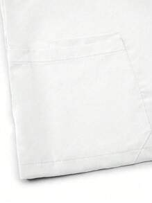 TaskEZ Women's Plus Size Solid Color V-Neck Short Sleeve Pocket Top And Pants Uniform Set