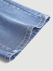 SHEIN Teen Girls' Casual Washed Wide Leg Jeans