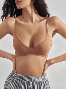 Ocili Áo Bralette mềm mại không dây liền mạch dành cho nữ - Màu nâu  Mocha - Xem 4