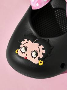 Betty Boop x SHEIN 时尚可爱粉色蝴蝶结EVA休闲女式人字拖，Y 2 K，家居拖鞋，礼品之选，派对，节日，情人节 - 粉色 - 查看 3