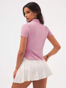 CourtClass Damen lässiges Outdoor-Running Sport Polo Shirt, modisch für den Sommer - Pink - Übersicht 2