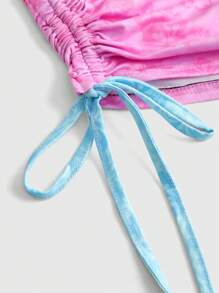 ROMWE Avant 夏季岛屿度假芙蓉花水钻抽绳褶饰抹胸女款