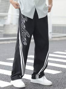 PantsHub 青少年男孩休闲舒适柔软百搭裤子，适合日常穿着、上学、郊游、运动、度假 - 黑色 - 查看 2