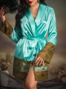 PinupPomp Französischer eleganter Spitzenkragen Damenschlafanzug, Herbst