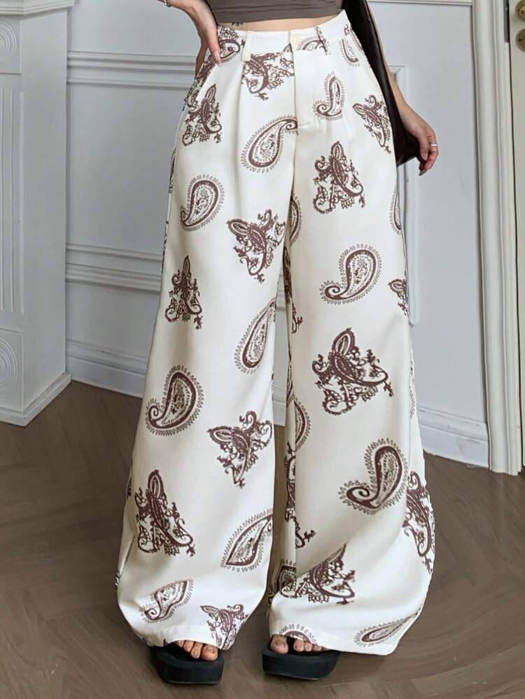 Women's Loose Bohemian Vacation Style Floral All-Over Print Straight Leg Casual Pants