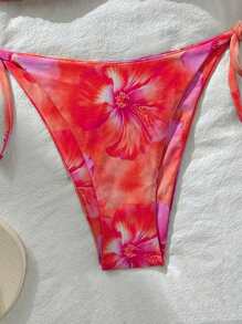 Swim Vcay 1 Set Women's Sexy Random Print Tie-Up Halterneck Bikini, Summer