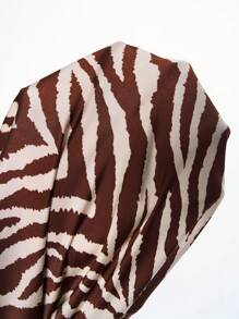 Amorya Zebra Striped Mermaid Hem Skirt - Multicolor - View 7