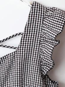 GlowEve CURVE Plus Size Women's Summer Button Decor Cap Sleeve Plaid Blouse