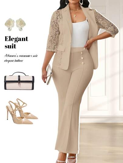 Fleurora Höst Och Vinter Höstkläder Eleganta Kvinnor Vita Kvinnor Byxor Kvinnor Enfärgad Metall Knappdekoration Eleganta ankellånga Byxor Höst Kvinnor Kläder