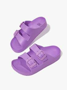 JNSQ Sandales d'été en EVA pour enfants en violet, légères et confortables, antidérapantes, convenant pour le port intérieur et extérieur, pour garçons et filles
