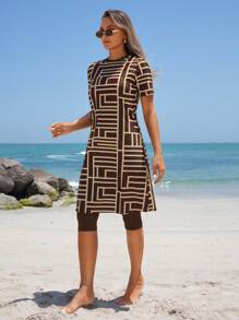 Swim Mulvari 2pcs Women Summer Beach Holiday Pattern Printed Swimsuits - Multicolor - View 3