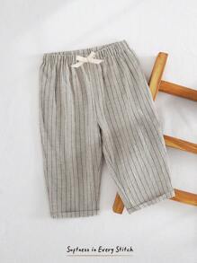 Cozy Pixies Baby Boy Colorful Striped Elastic Waist Casual Pants With Bowknot Decor