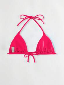 SHEIN Swim Triangle Bikini Top (Ties & Removable Knot Design)