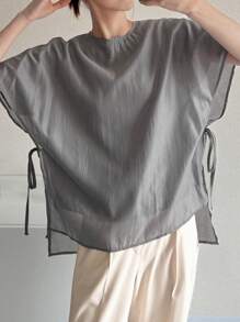 FRIFUL Blusa holgada con mangas de murciélago, blusa informal de verano para uso profesional