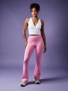 MISSGUIDED 活力喇叭裤 瑜伽裤 高腰阔腿 舞蹈工作室练习休闲裤 秋冬系列 - 粉色 - 查看 6