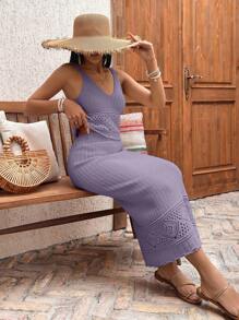 RueChic Stickat set med 2 delar, sommar, set med tröjor - Lila - Visa 5
