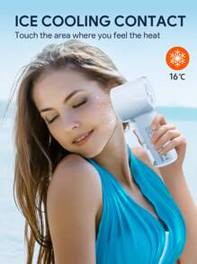 Quạt cầm tay mini Turbo di động với màn hình hiển thị kỹ thuật số, quạt cá nhân mini sạc USB, pin 3000mAh, làm mát tốc độ cao, lý tưởng cho du lịch/cắm trại/hoạt động ngoài trời. - trắng - Xem 2