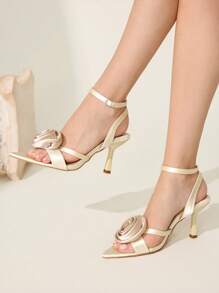 CUCCOO CHICEST Women Pointed Toe Strap High Heel Sandals - Champagne - View 2