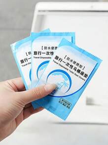 10/20/30/40/50/100 件一次性马桶座套 - 防水防滑塑料套，独立包装，便携式浴室必需品，适合旅行、露营和夏季卫生，散装卫生马桶保护套 - 藍色 - 查看 10