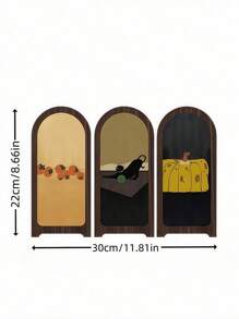 Cirelle Cirelle 1PC Mid Century Wooden Room Divider Multi Color Foldable Desktop Screen | Vintage Home Decor | Unique Living Room Bedroom Accent Creative Partition Gift For Gifting | Summer, New Year, Christmas, Rama Table Decor, Chinese New Year Gift, Office Room/Study Room Supplies, High-End Hotel Supplies, Housewarming Gift, High-End Gifts
