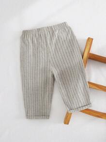 Cozy Pixies Baby Boy Colorful Striped Elastic Waist Casual Pants With Bowknot Decor