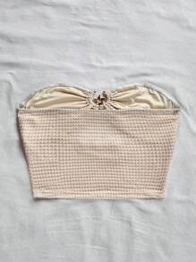 Soleia 度假海星纹理镂空抹胸 - 杏色 - 查看 2