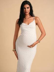 MaterniChic 纯色夏季孕妇装，时尚 - 白色 - 查看 5