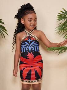 Conjuntos a juego de vestido casual de crochet con flores sin mangas para niña y mamá para vacaciones, playa, viajes (2 conjuntos vendidos por separado)