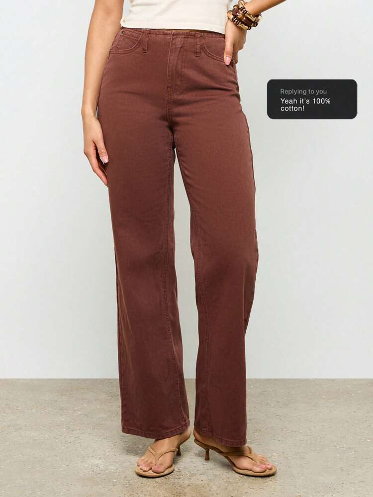 No Waistband Straight Leg Jeans