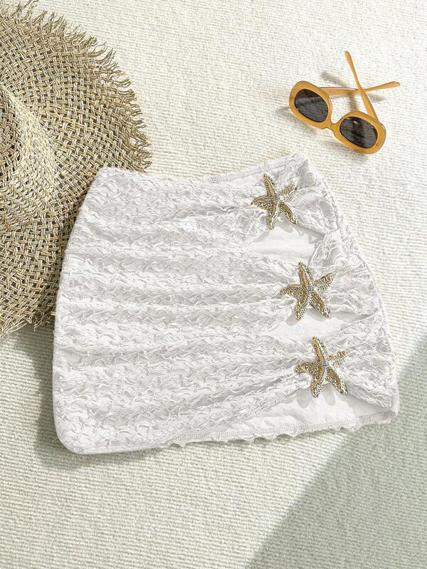 Soleia Women's Starfish Decor Bikini Bottom Swimwear Skirt For Summer Beach