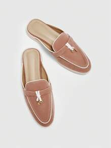 CUCCOO BIZCHIC Women's Casual Metal Decor Flat Slip-On Loafers - Hot Pink - View 8