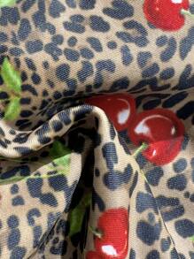 Soleia New Leopard Print Cherry Contrasted Red Bikini Set - Multicolor - View 6