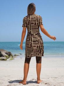 Swim Mulvari 2pcs Women Summer Beach Holiday Pattern Printed Swimsuits - Multicolor - View 4