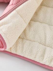 Emery Rose Kids Emery Rose Kids 女童平纹休闲连帽拉链棉服外套 - 粉色 - 查看 8