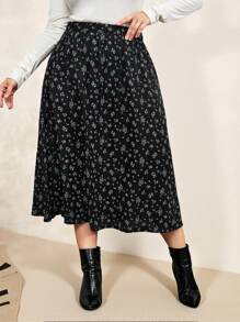 Chikora Falda de talle alto floral