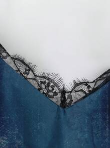 EMERY ROSE 休闲度假蓝色花卉印花宽松大码T恤，适合夏季