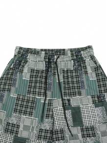 Manfinity Homme Pantalones 3/4 informales y sueltos estampados para hombre