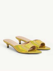 CUCCOO CHICEST Sandalias de tacón de aguja alto y puntera afilada para damas, versátiles - Dorado - Ver 9