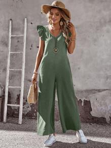 EMERY ROSE Tuta corta a maniche corte ampia, completo estivo da donna, outfit da vacanza per donna
