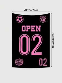 ROMWE Grunge Punk 1 tapiserie de perete suspendată cu model de numere din Jersey negru, potrivită pentru sufragerie și dormitor