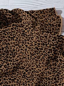 EMERY ROSE Casual Simple Brown Leopard Print Pattern Women Shirt, Minimalist Style Suitable For Summer Leopard Print Blouse Suitable For Going Out