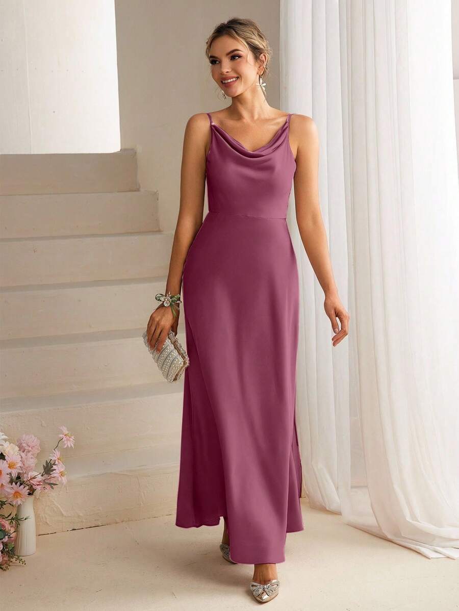 SHEIN Belle Elegant Bridesmaid Dress For Women, Full Length