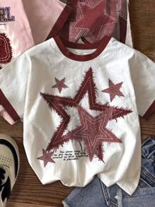 4pcs/Set Tween Girls' Casual Simple Short Sleeve Round Neck T-Shirts, Suitable For Summer - Multicolor - View 3