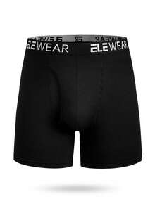 4pcs ELE WEAR Men's Elastic Waistband Boxer Briefs Black Boxers Black Boxer Briefs Men Underwear Pack Men Boxer Briefs Pack - Black - View 4