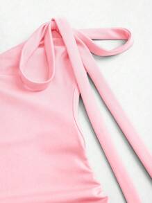 Sweetra Romantic Off Shoulder Lace Up Long Dress, Suitable For Valentine's Day Date, Party - Pink - View 3