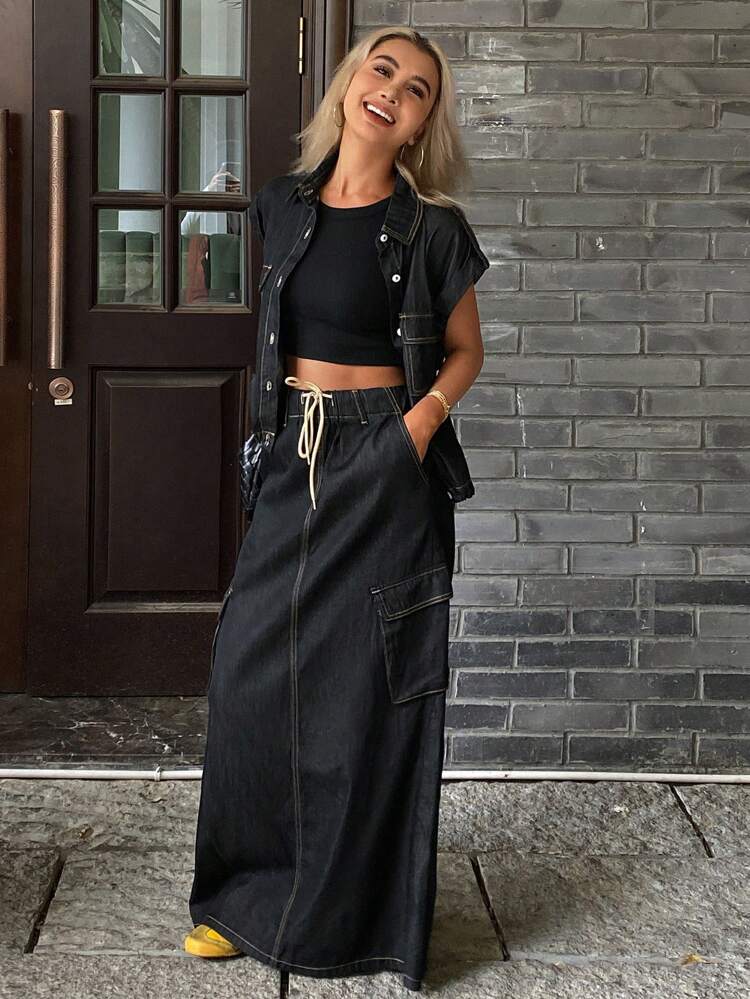 Women Denim Two Pieces Outfits